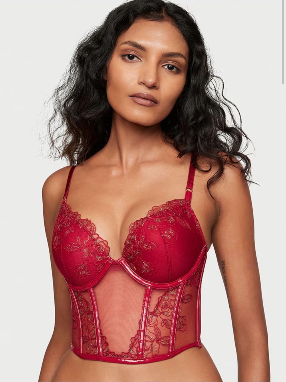 NWT Victoria’s Secret Very Sexy Midnight Affair Embroidered Push-Up Corset 32D